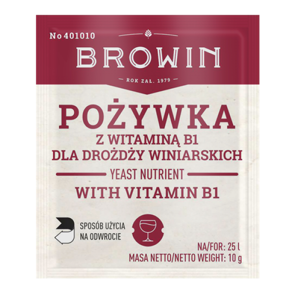 Maistinės medžiagos iš vyno mielių su vitaminu B 10 g