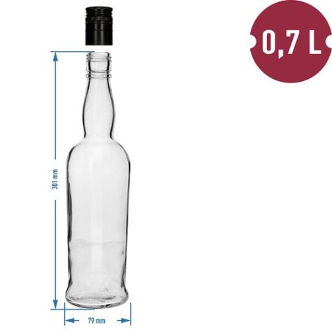 Stiklinis butelis 700ml Captain