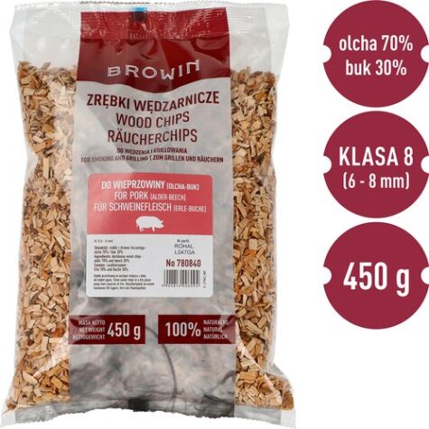 Rūkymo-kepimo drožlės 70% alksnis, 30% bukas, 450g, 8 klasė