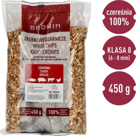 Rūkymo-kepimo drožlės, vyšnia, 450 g, 8 klasė